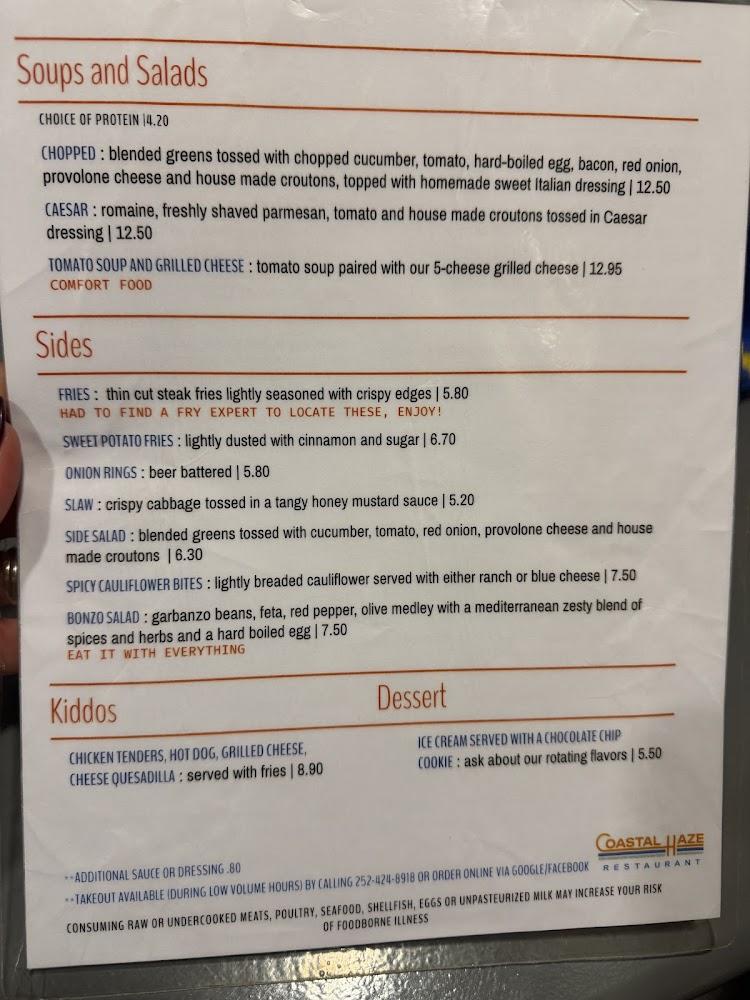 Coastal Haze Restaurant Menu image 4
